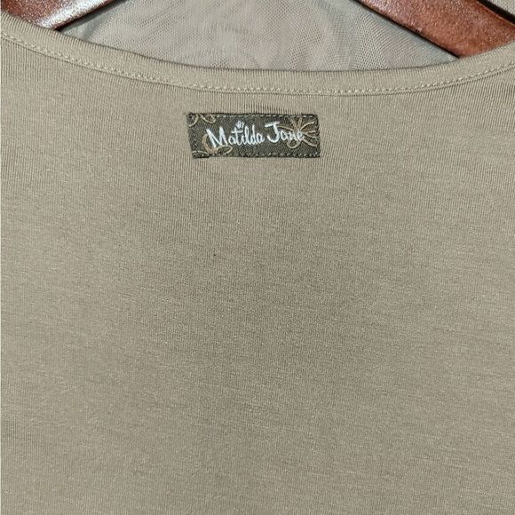 Matilda Jane Medium Long Sleeve Tunic Top Tan Brown Clairvoyant Tunic Mesh M - Picture 9 of 9